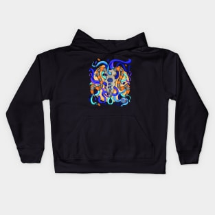 The Ram - Día De Los Muertos - Natures Colors - Ram Skull Head Kids Hoodie